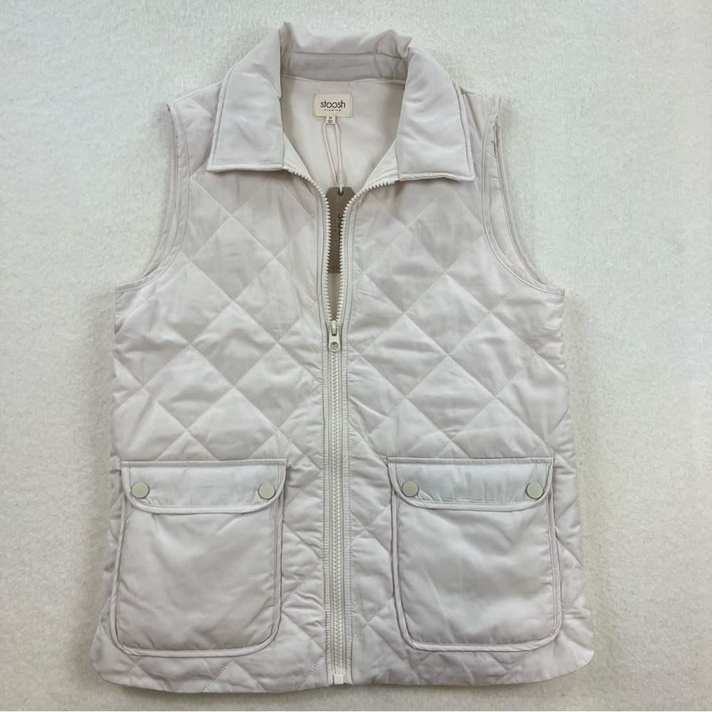 NWT Stoosh White Quilted Puffer Vest Size Medium